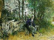 Carl Larsson ung man i park France oil painting artist